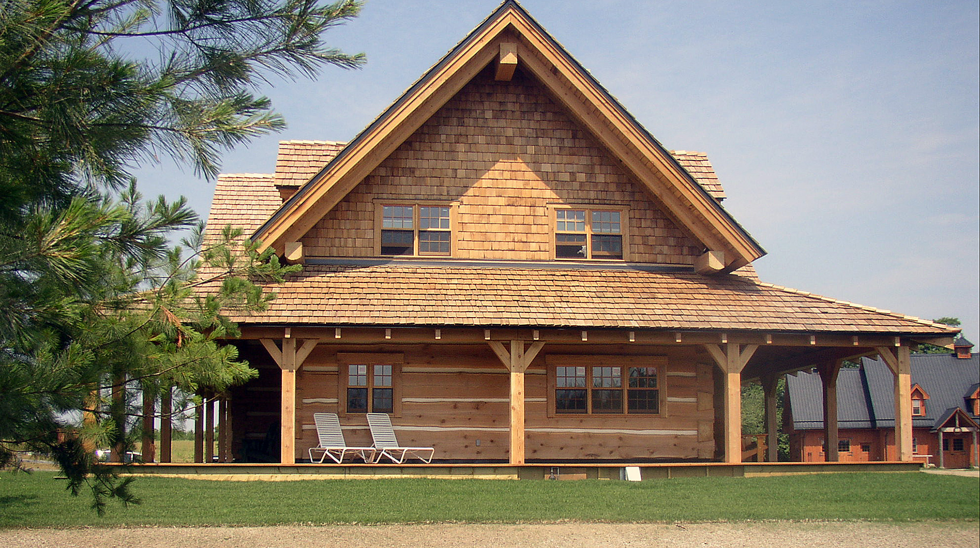 Log and timber, dove tail residence